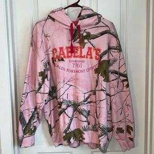 Women’s 2XL pink Cabela’s hoodie